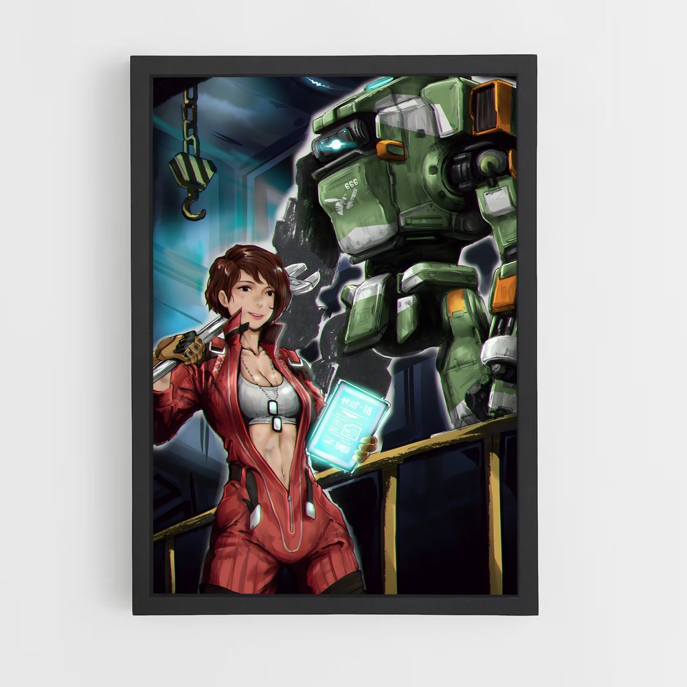 Poster Femme et Robot – affiche Titanfall (vue 2)